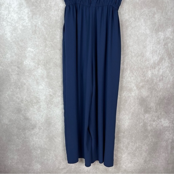 Wilfred Aritzia Fleurette Ruffled Wide-Leg Jumpsuit Navy Blue Women's Size S - Picture 9 of 10